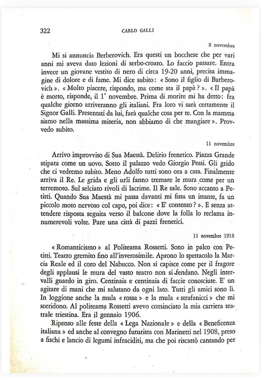 Carlo Galli, Diarii e Lettere, Tripoli 1911 - Trieste 1918, Casa editrice Sansoni (1951).