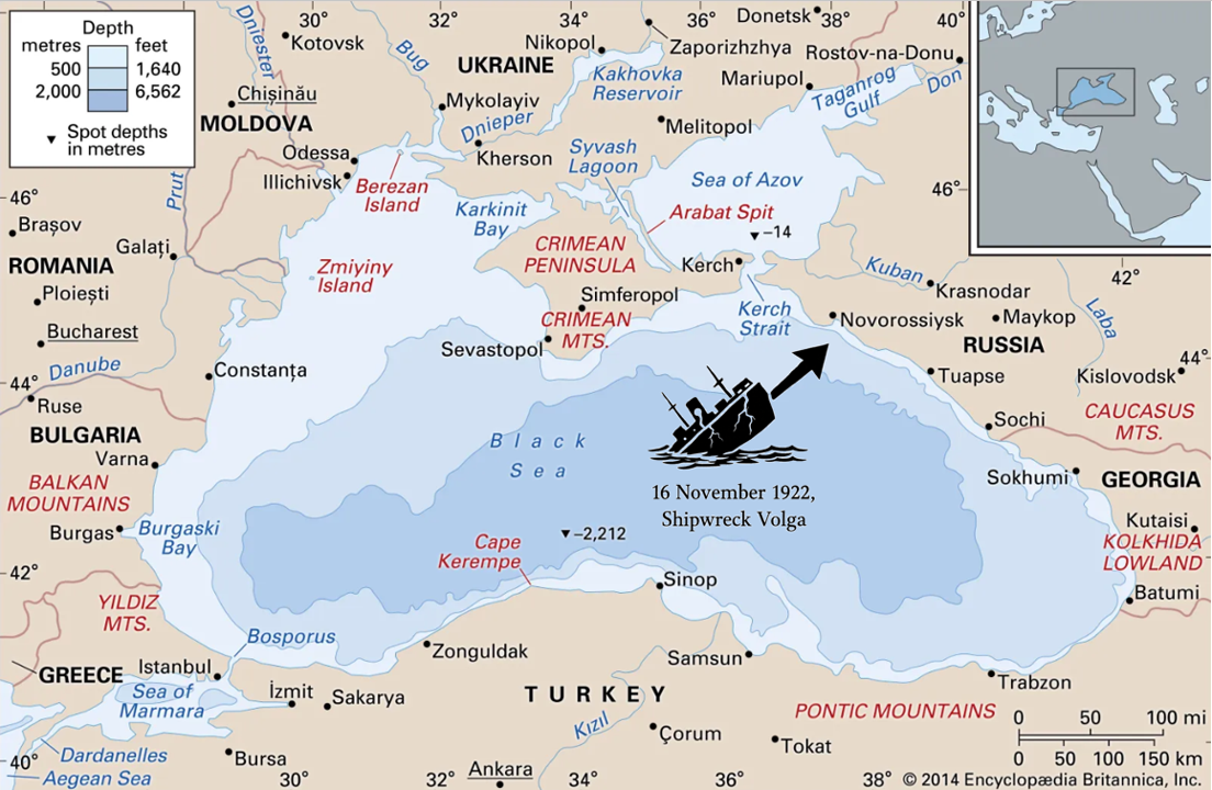 Shipwreck Volga, Cape Doop, Black Sea