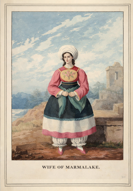 Wife of Marmalakè. Watercolor portrait by Joseph Partridge, 1827-1828