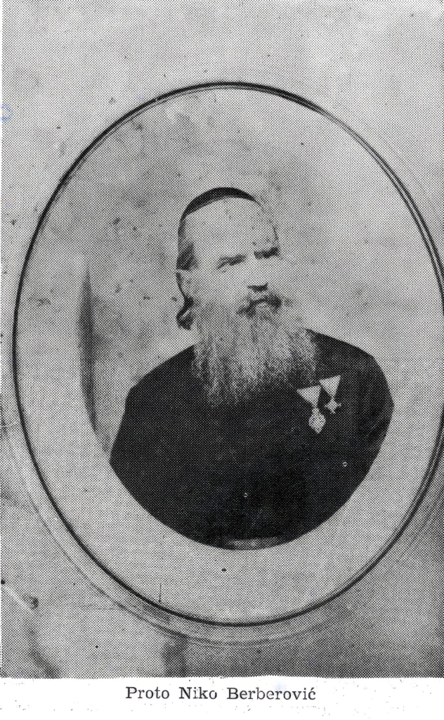 Portrait of Proto Nikola (Niko) Berberović (1820–1877), Morinj parish priest and contemporary of Petar II Petrović Njegoš