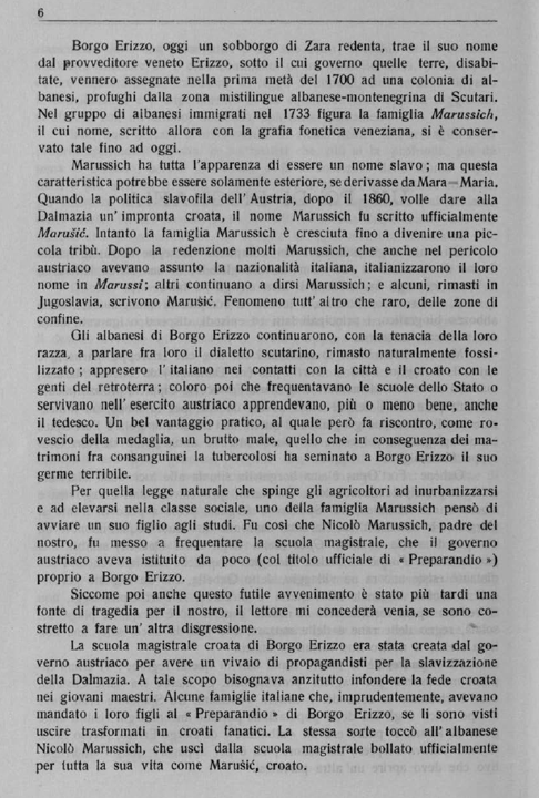 Oscar Randi, Borgo Erizzo, Rivista Dalmata 1940