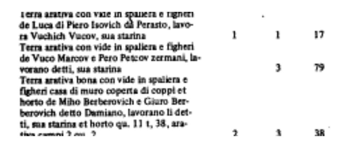 Republic of Venice census of Morinj (1704) – Villa di Morigno Inferior