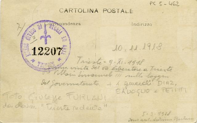 Prima visita del Re Liberatore a Trieste: 9 novembre 1918